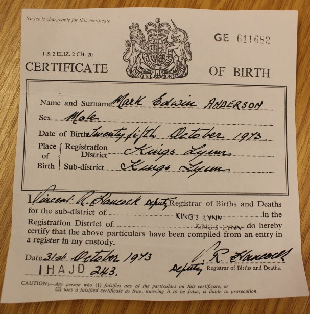 birth certificate