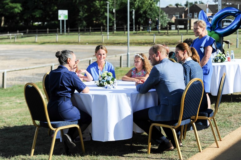 The Duke and Duchess of Cambridge met with staff at the QEH in King's Lynn.
