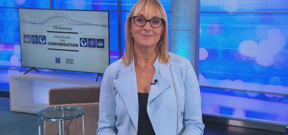 Journalist Louise Minchin from the ITN London Studio