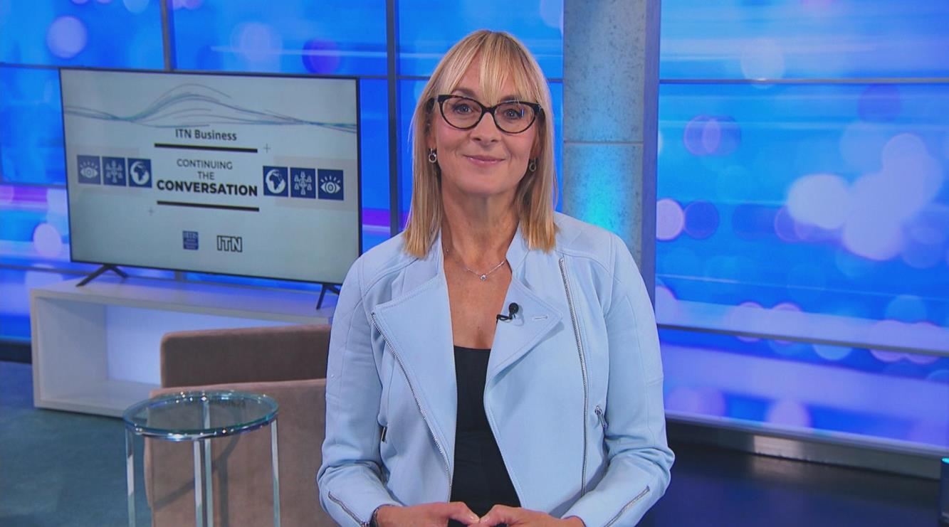 Journalist Louise Minchin from the ITN London Studio