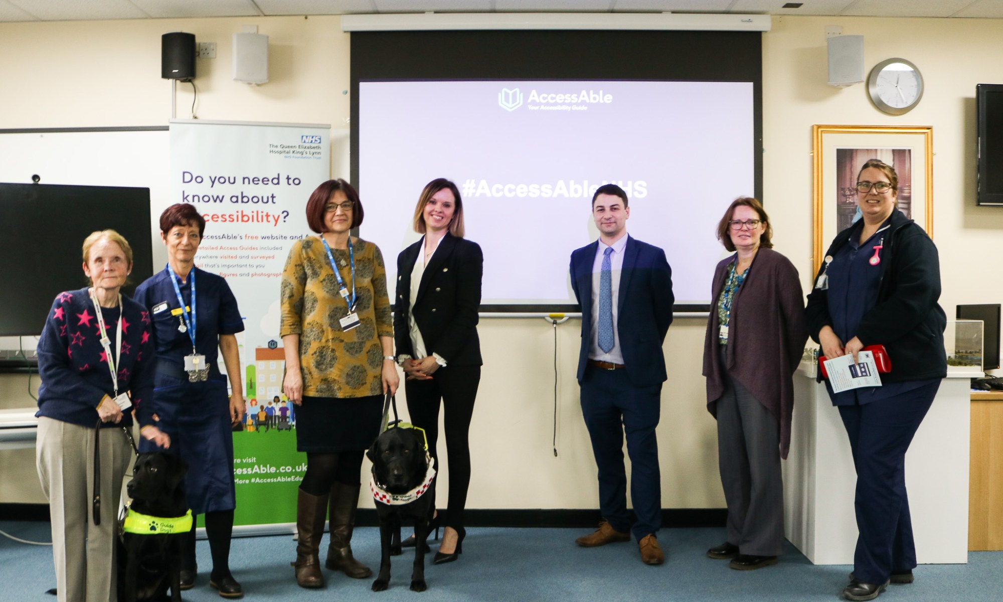 Colleagues from QEH and AccessAble at the QEH launch event of introducing Accessibility Guides