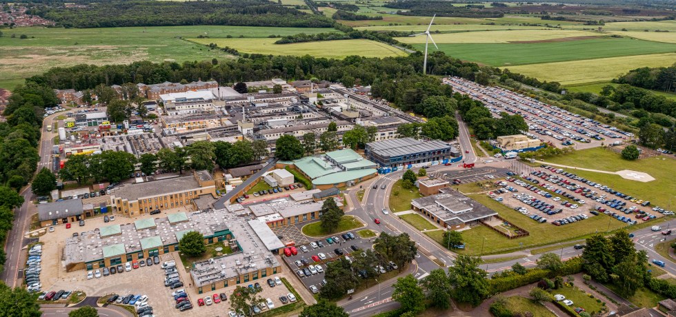Ariel view of The QEH site