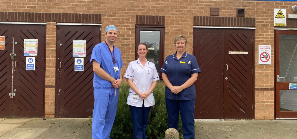 QEH staff standing outside the Sandringham Unit