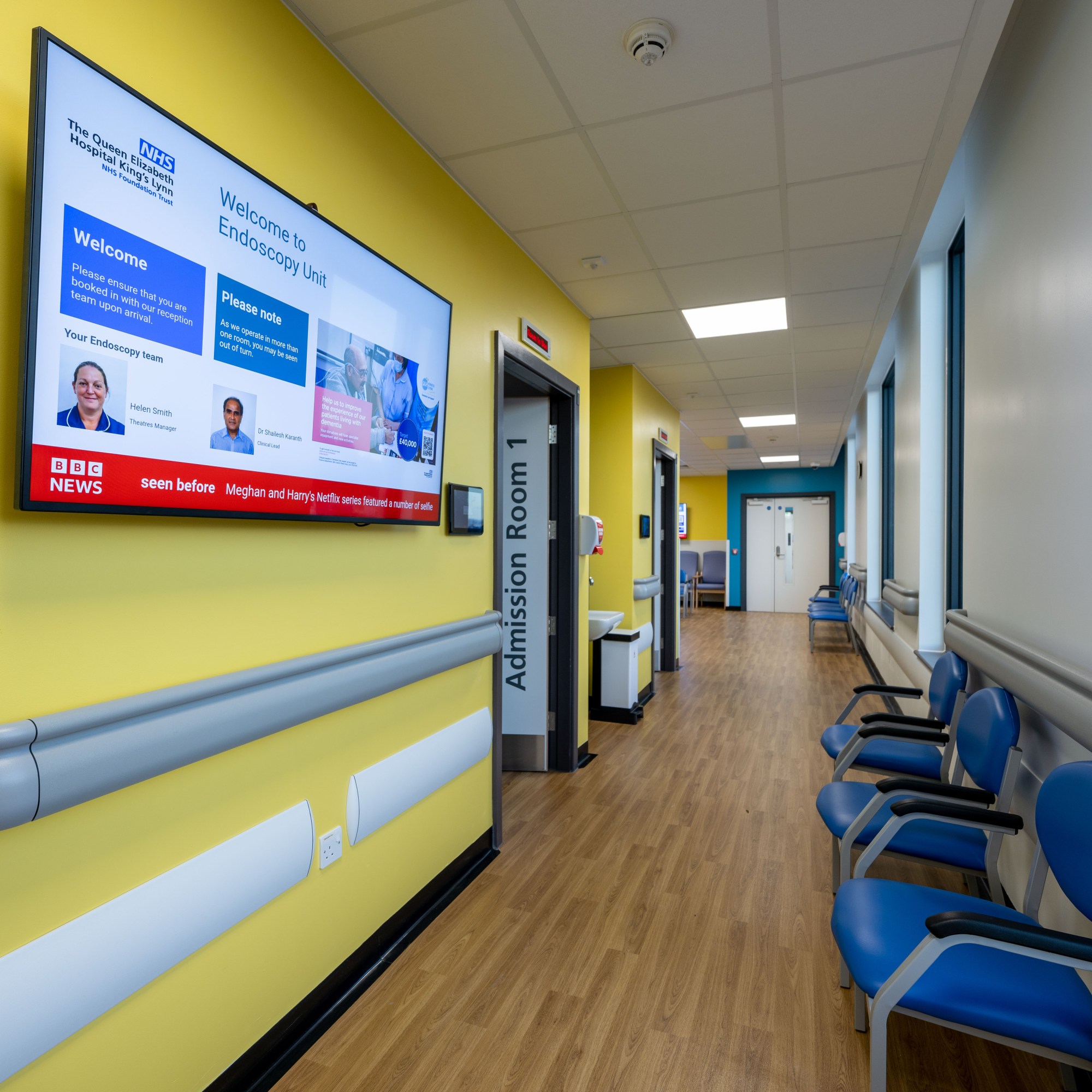 Image of reception area in Endoscopy Unit