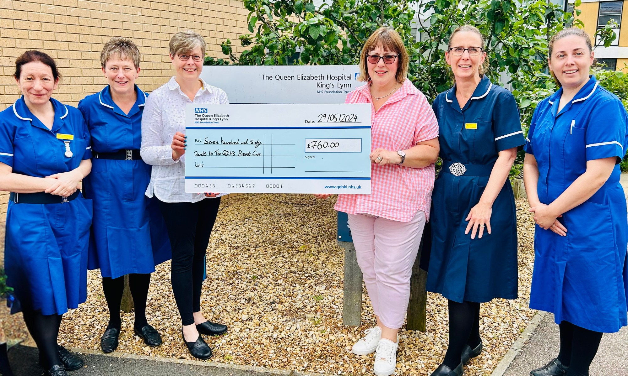 King’s Lynn Town Band has been using their musical talent to raise money for The Queen Elizabeth Hospital (QEH) Breast Care Unit as a thank you for the care one of their band members received.