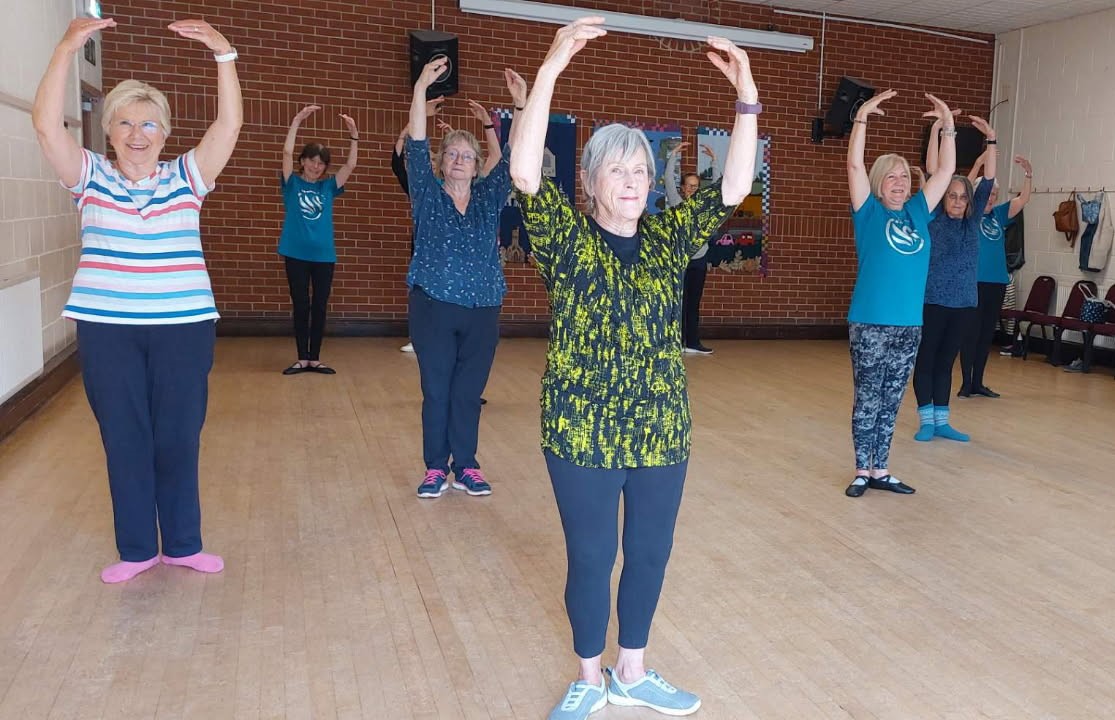 People taking part in a local ballet class