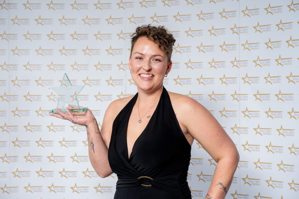An image of Sarah Harvey, the winner of the 2025 'John Voaden' Volunteer of the Year Award